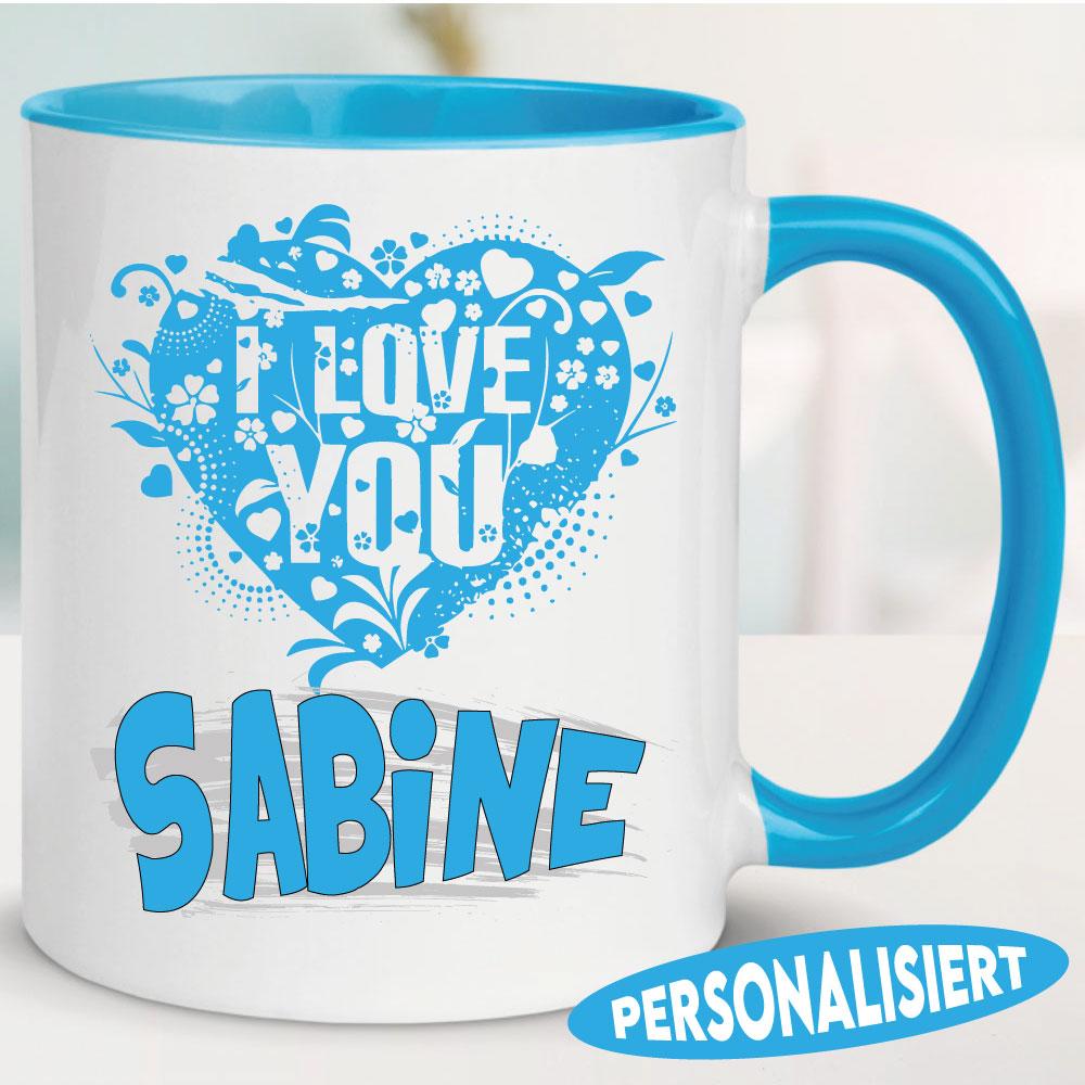 Tasse bedruckt mit Personalisiert I Love you