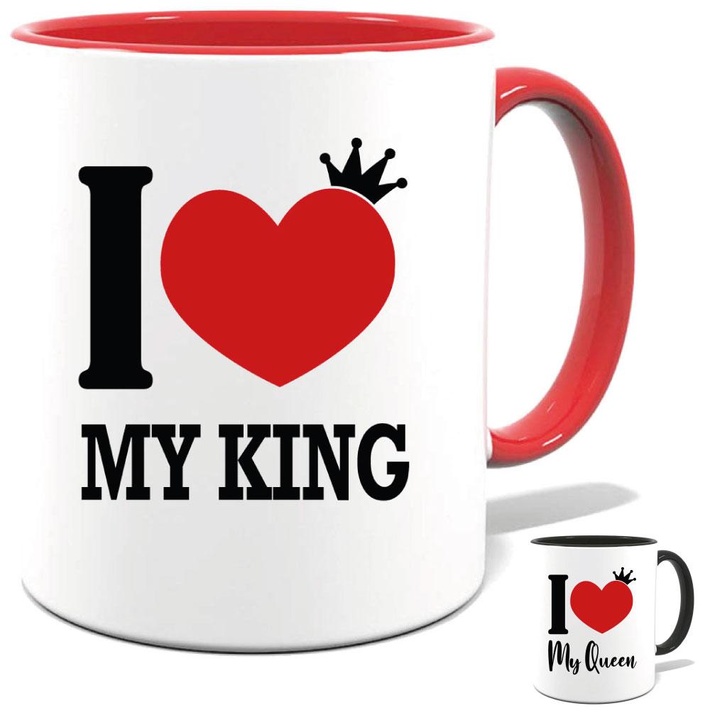 Tasse bedruckt mit I Love my King / Queen