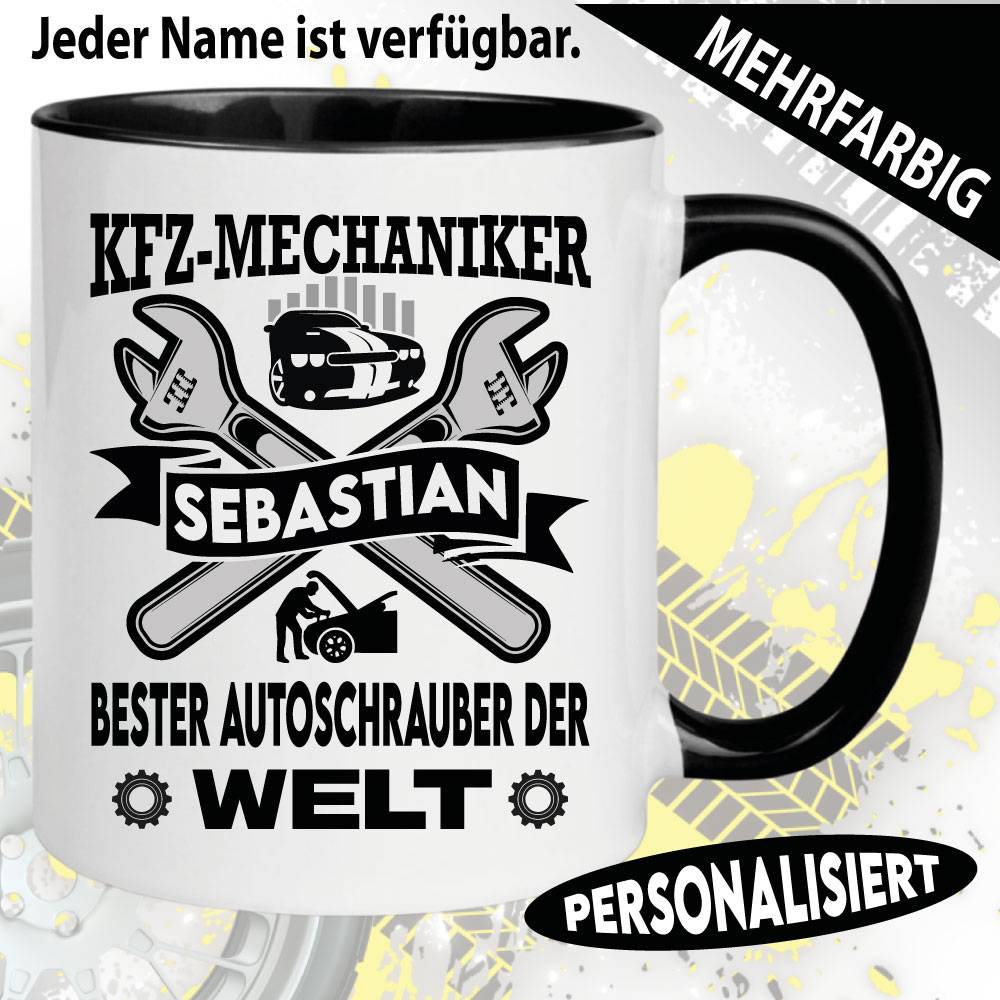 Tasse KFZ Mechaniker Personalisiert Autoschrauber