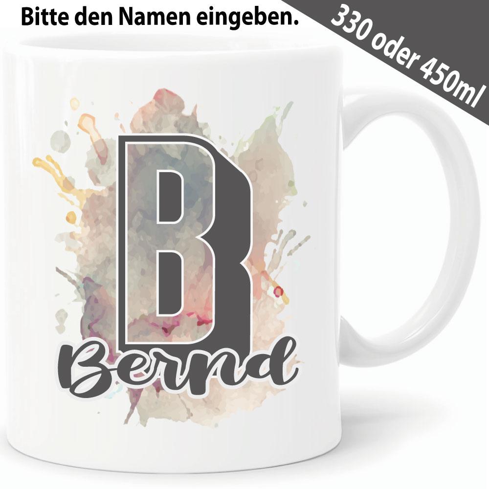 Tasse mit Buchstabe und Name Personalisiert