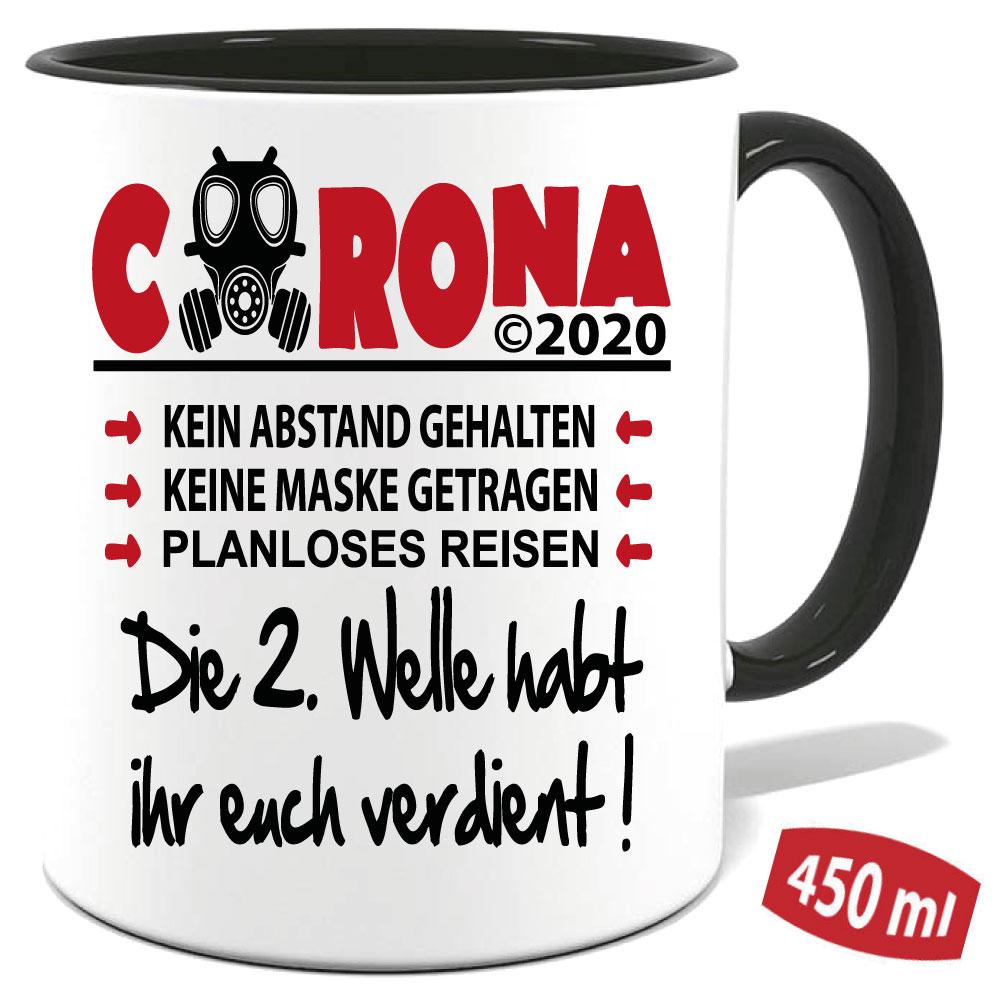 Lustige Corona Tasse   Die 2. Welle habt ihr euch verdient.