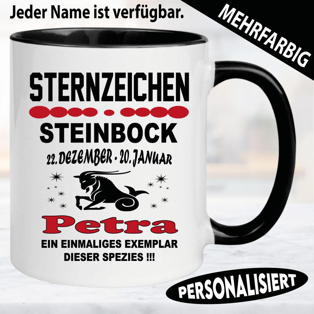 Steinbock Tasse zum Geburtstag personalisiert