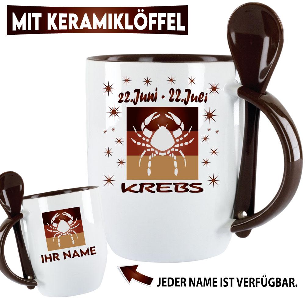 Becher Krebs mit Keramiklöffel