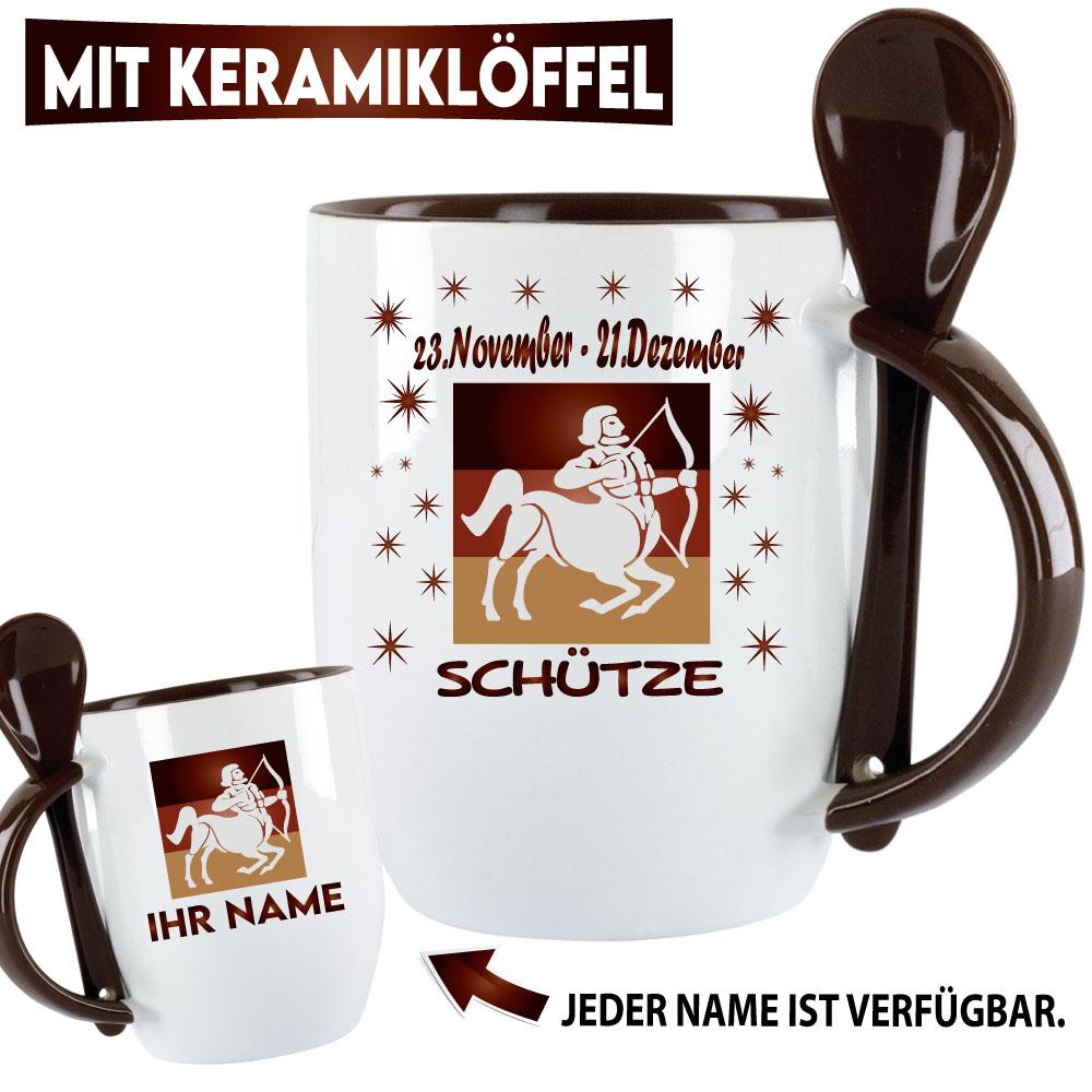 Becher Schütze mit Keramiklöffel