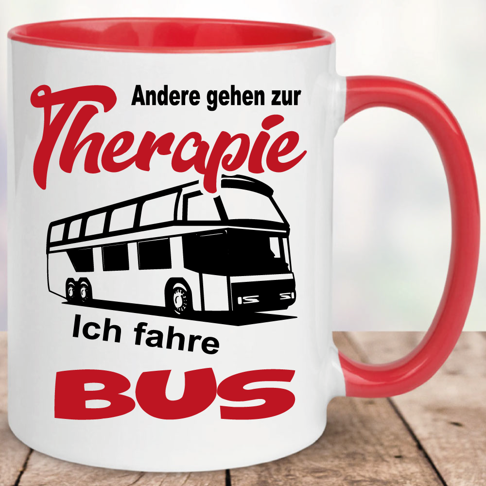 Tasse mit Beruf Busfahrer Rot