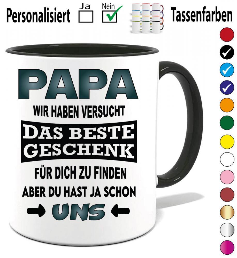 Tasse zum Vatertag Geschenk in Blau und Schwarz