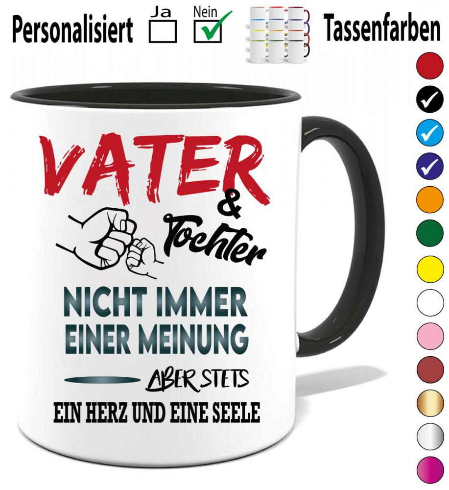 Tasse Vater und Tochter Nicht immer einer Meinung