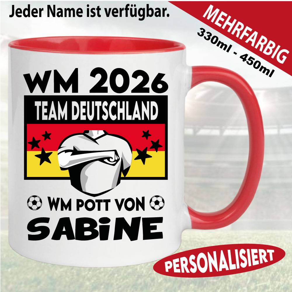 Tasse Deutschland Fußball WM 2026 Personalisiert Name