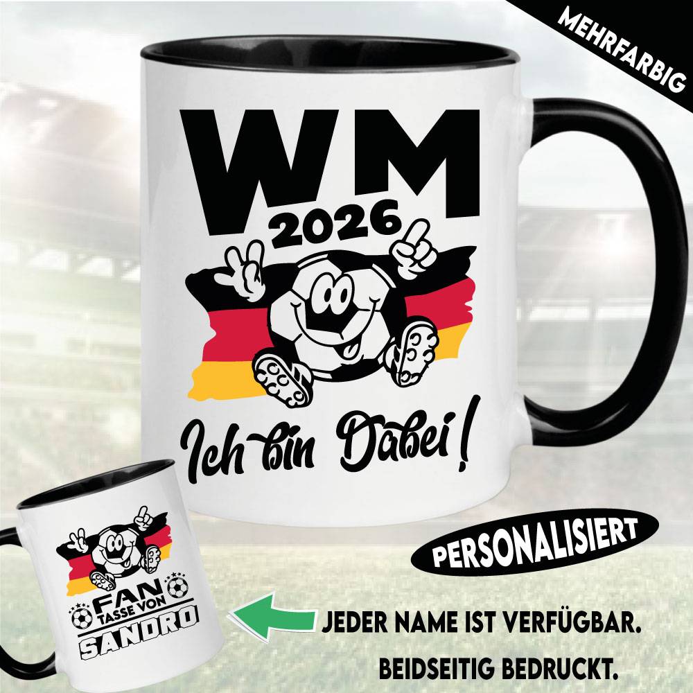 Tasse Deutschland Fußball WM 2026 Personalisiert