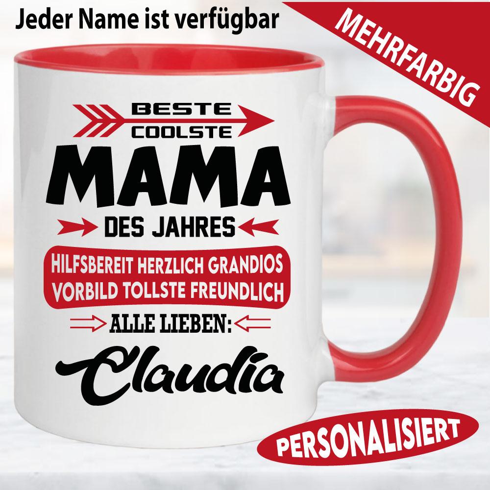 Vorbild Mama. Geschenketasse Familie.