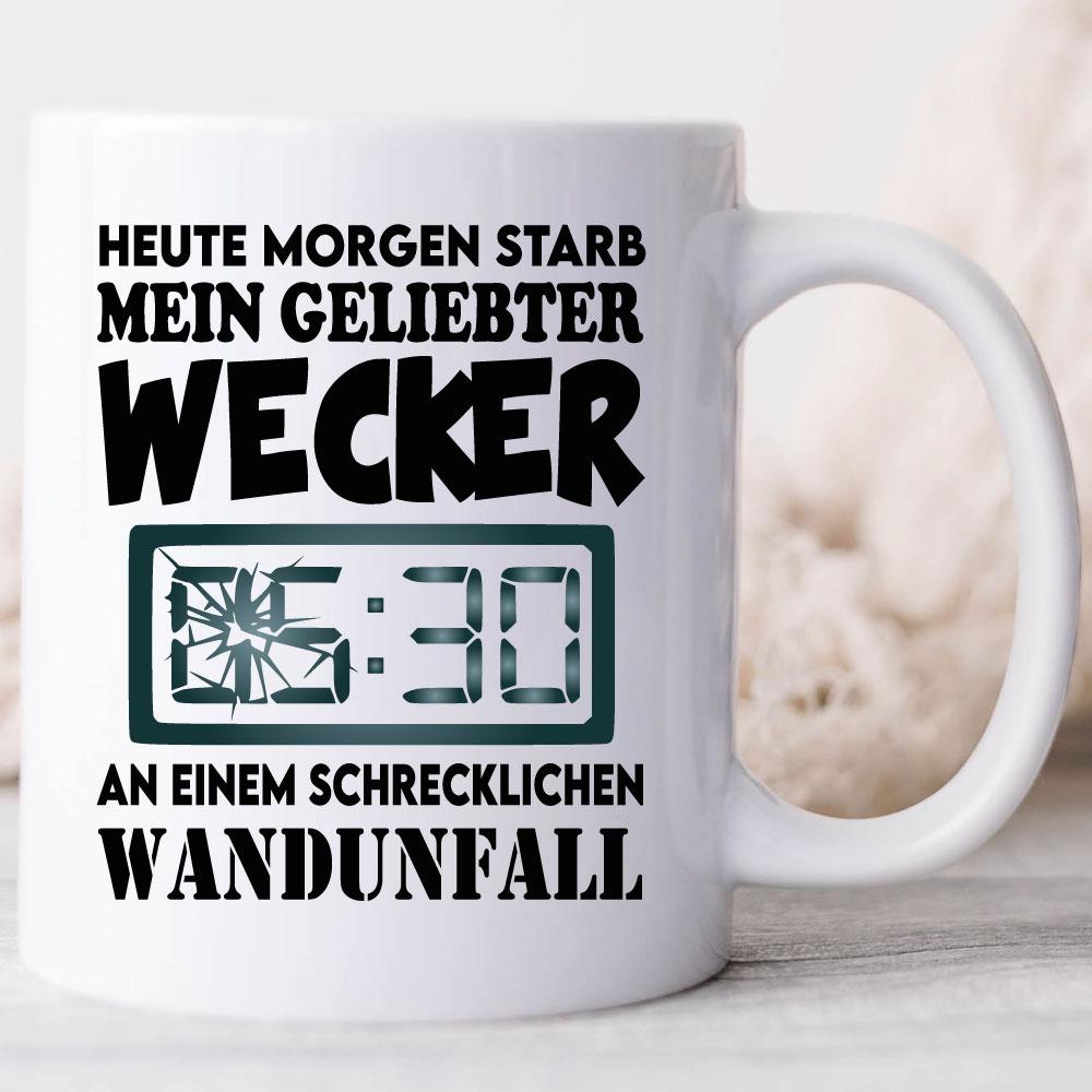 Wecker Wandunfall Weiss