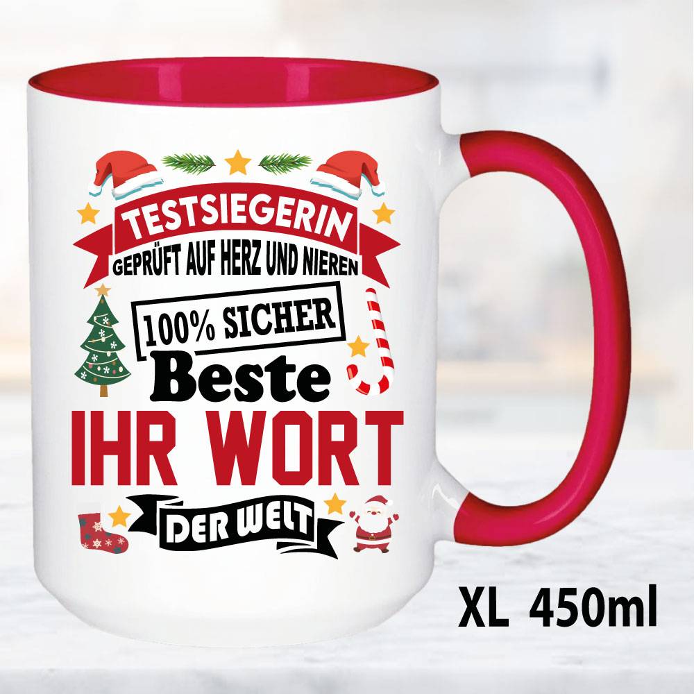 Weihnachtstasse-Familie-Beruf-Name-Personalisiert-XL Rot