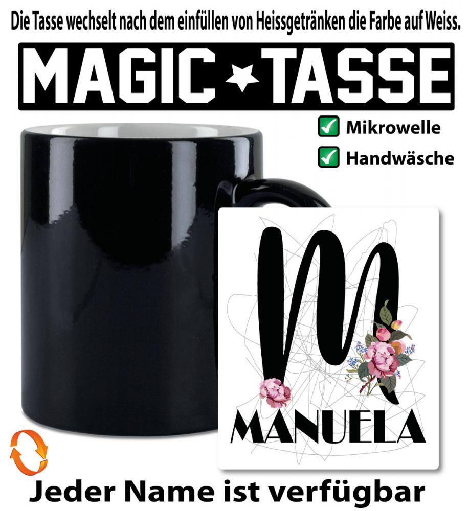 Zauber/ Magic Tasse mit Name Personalisiert Buchstabe Blume
