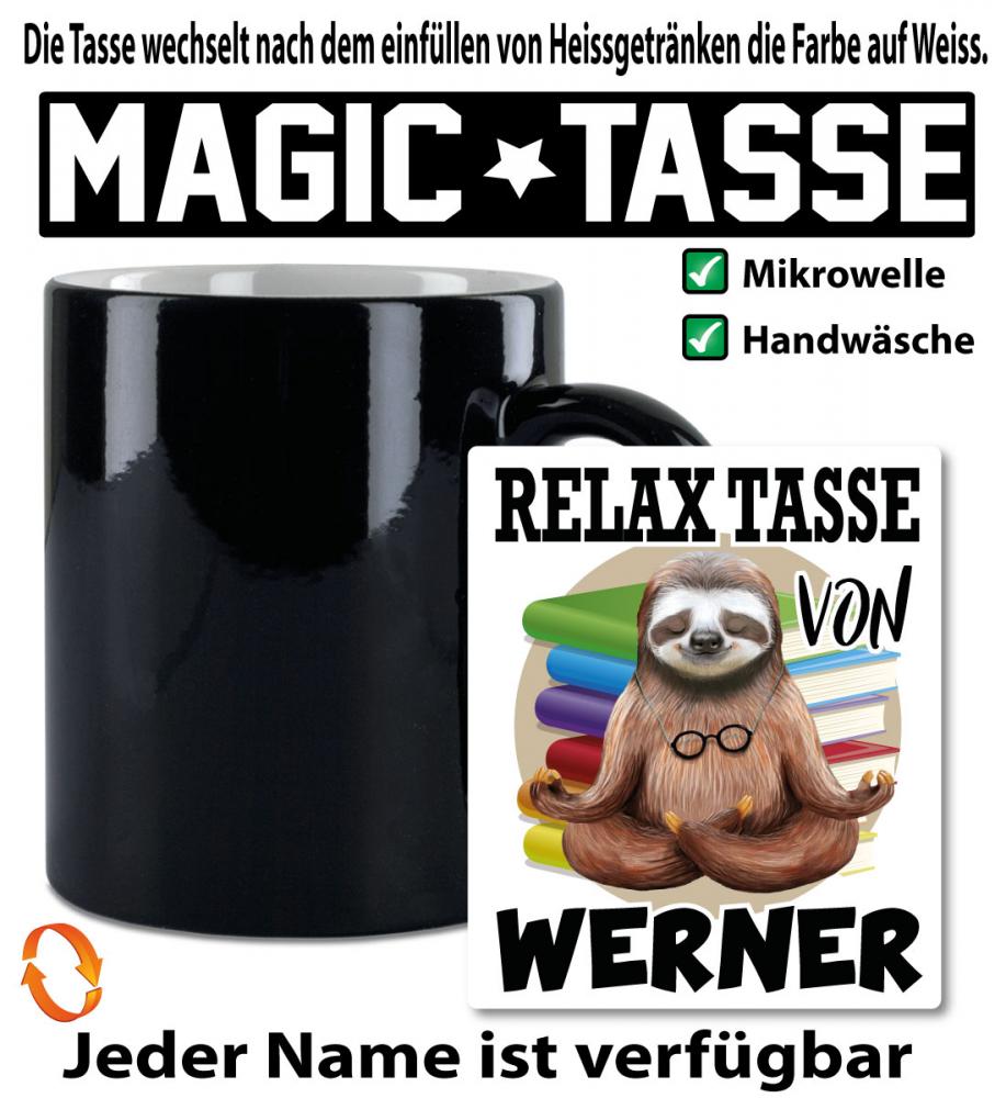 Zauber/ Magic Tasse mit Name Personalisiert Faultier