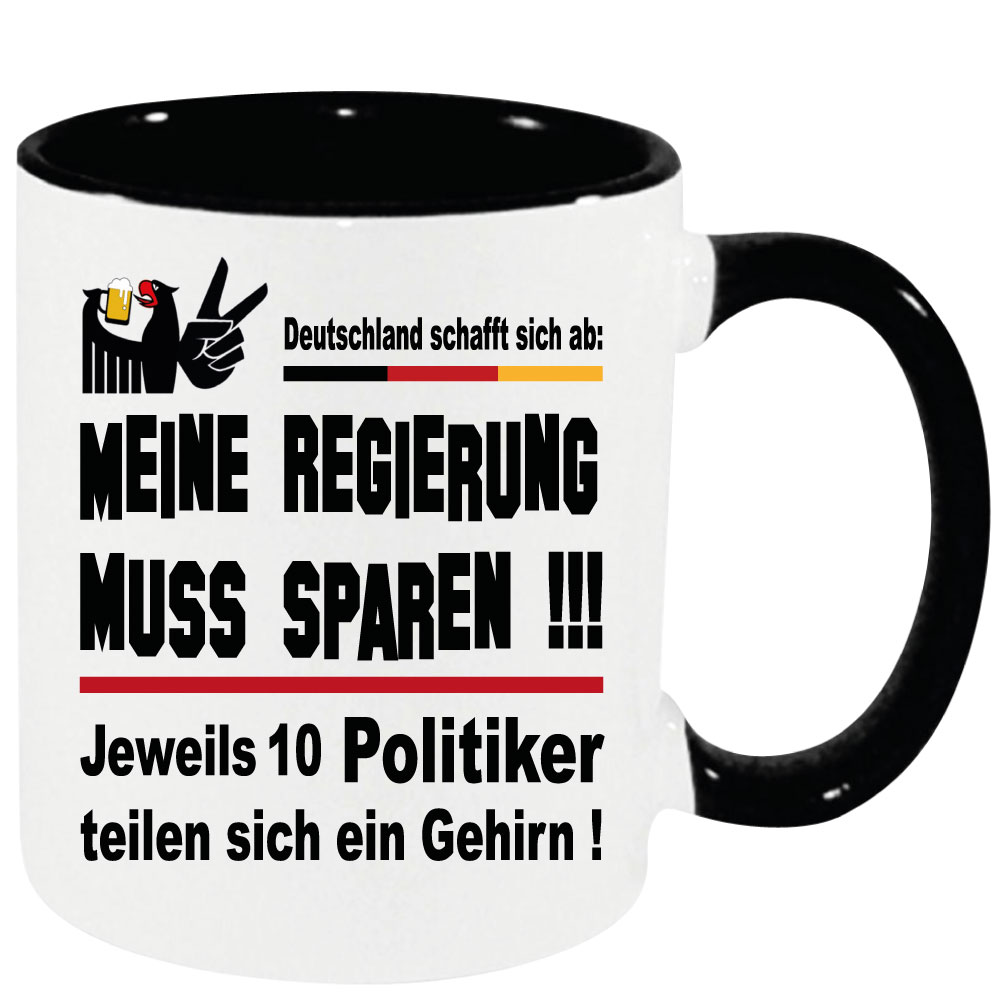 Gehirn teilen. Tasse zur Scheiss Politik in Deutschland.