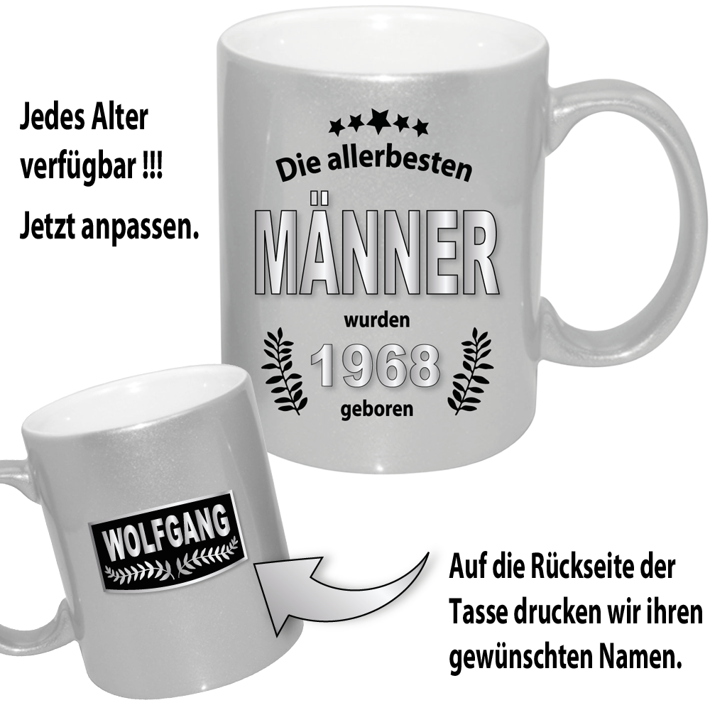 Silber Tasse zum Geburtstag Männer